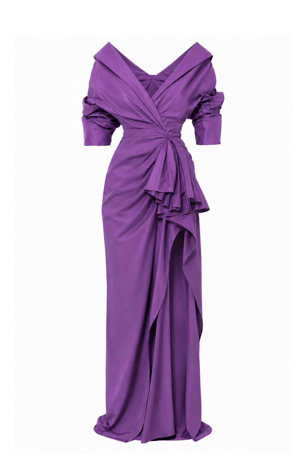Sabina Taffeta Long Dress In Lavander