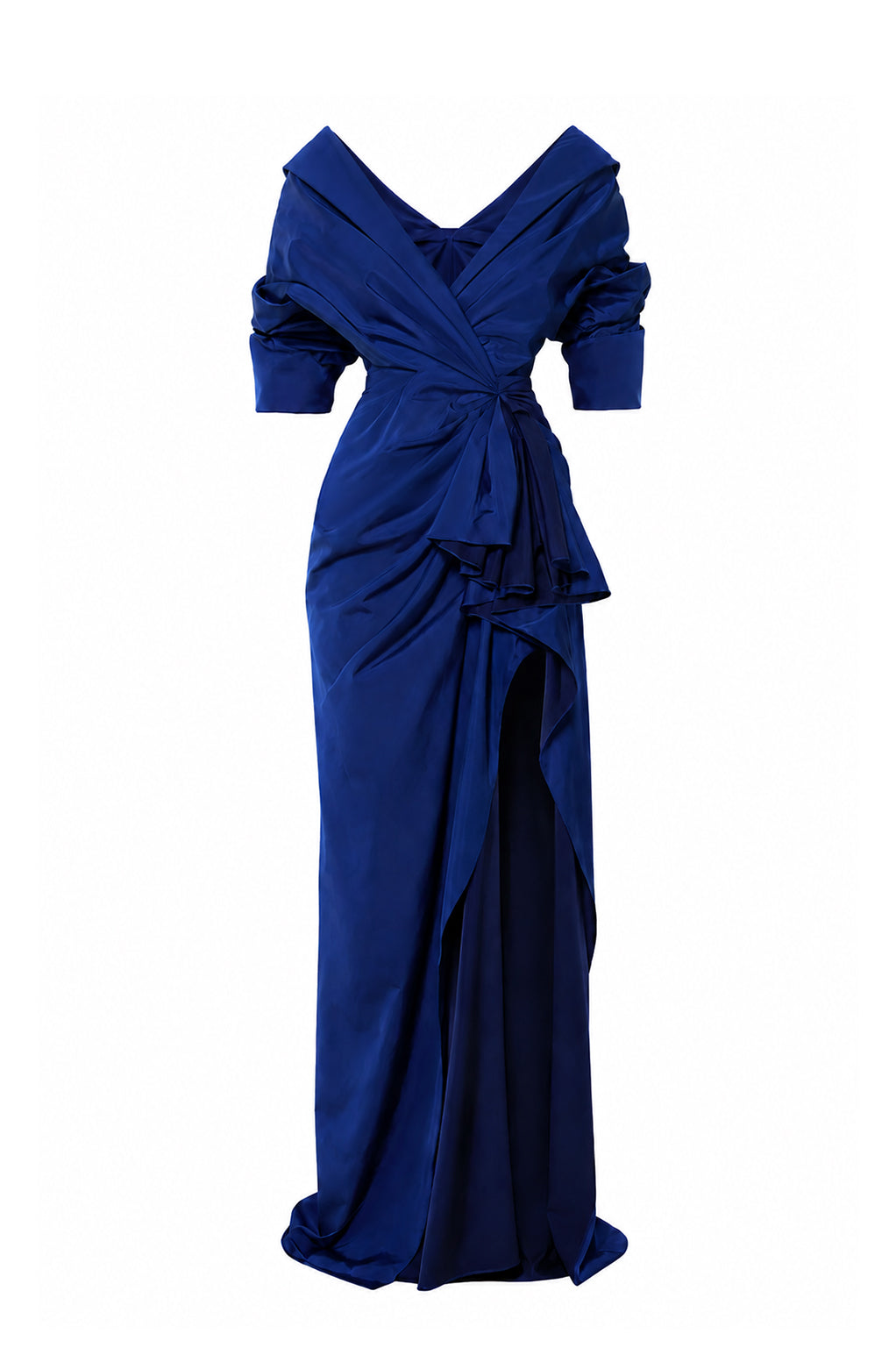 Sabina Taffeta Long Dress In Royal-Blue