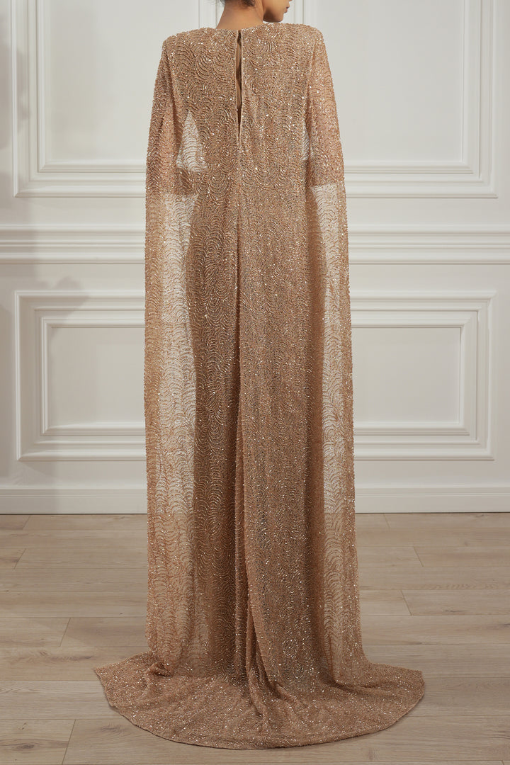 Asma Dress in Gold-Fudge