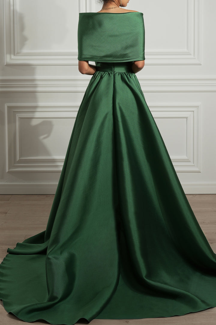 Alaya Mikado Dress In Forest-Green