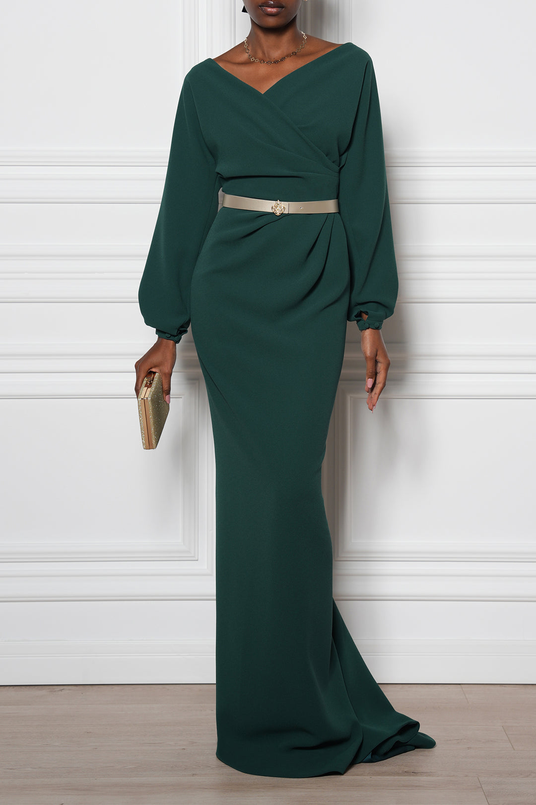 Michelle Long Dress Dark-Green