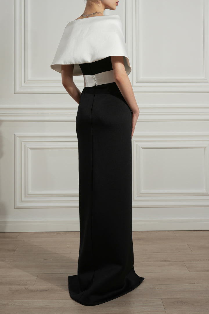 Khalesi Scuba Dress In Black-White