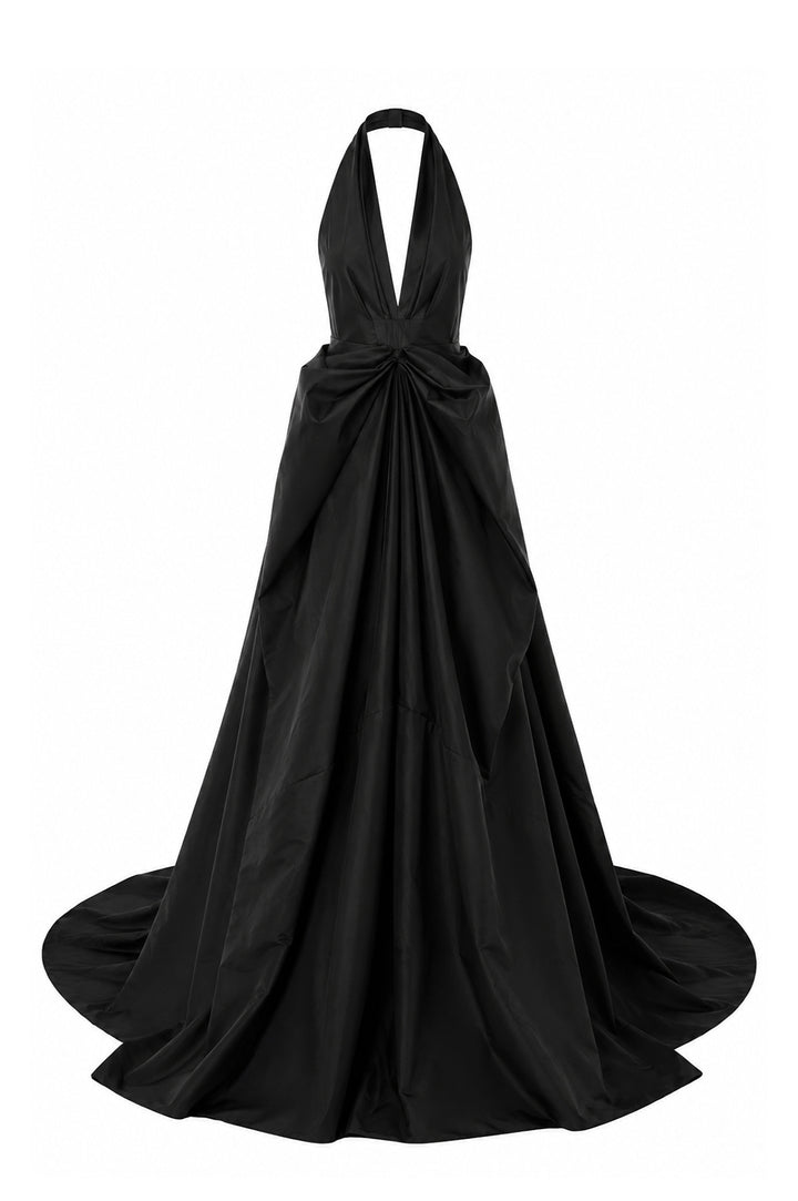 Ryder Faille Long Dress In Black