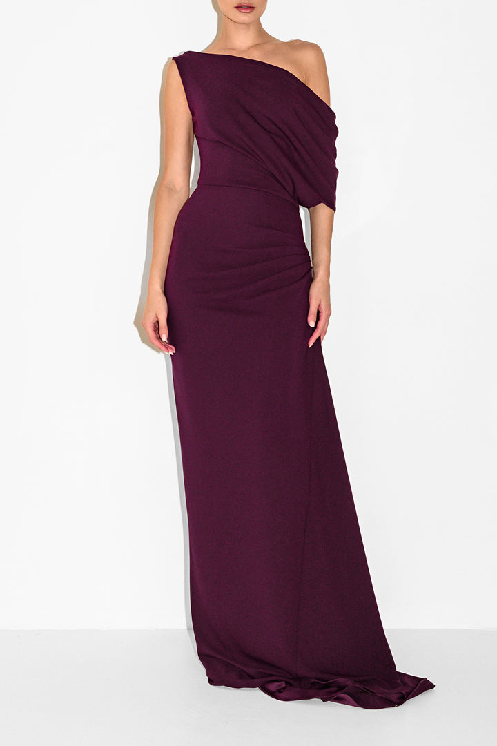 Hayfa Long Dress In Plum