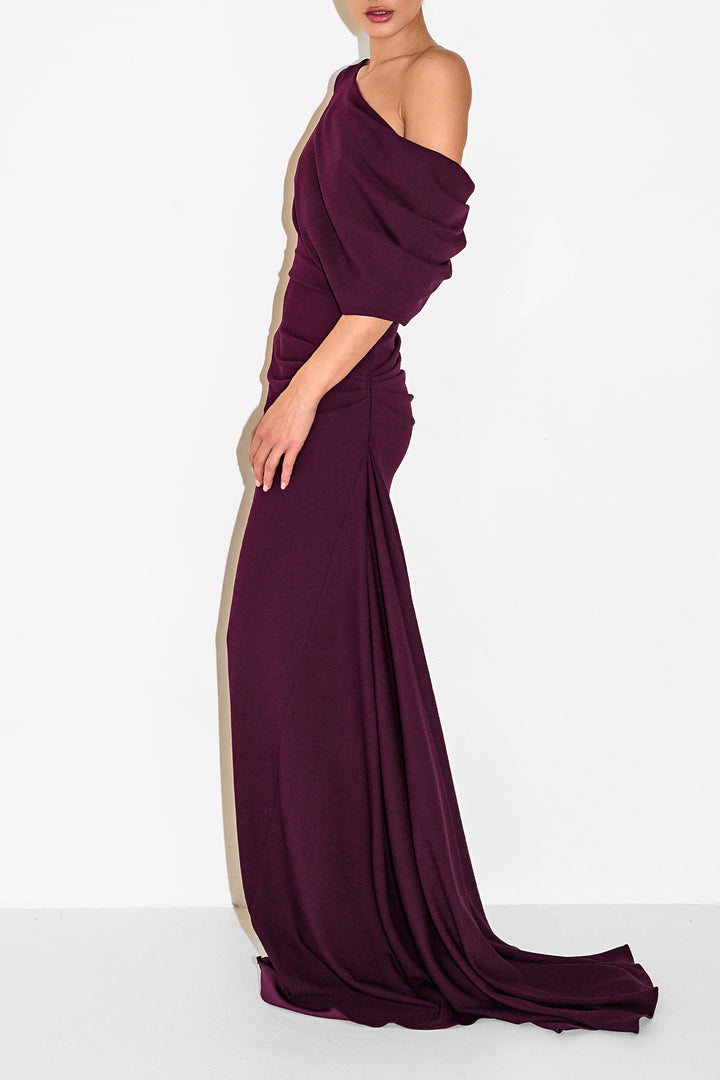 Hayfa Long Dress In Plum
