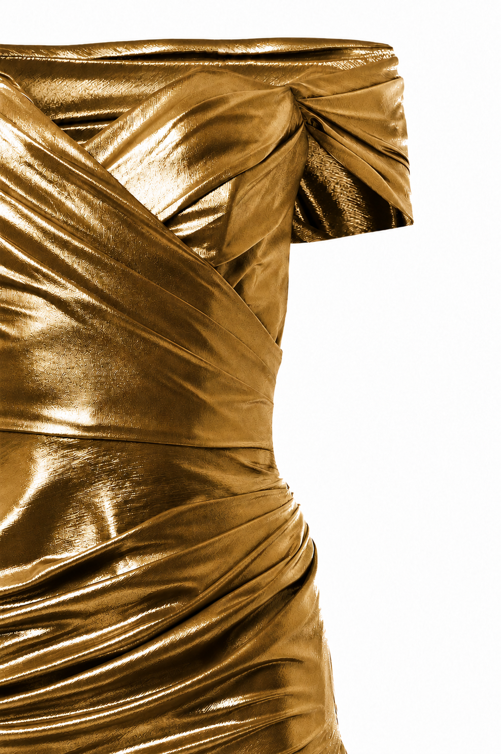 Gaia Glossy Long Dress In Bronze