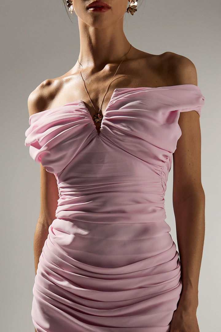 Eliza Long Dress In Ballet-Pink
