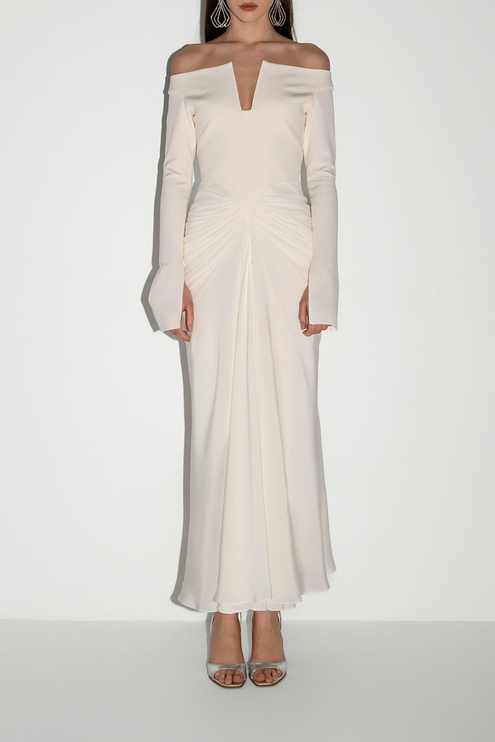 Anita Ankle Length Dress In Off-White