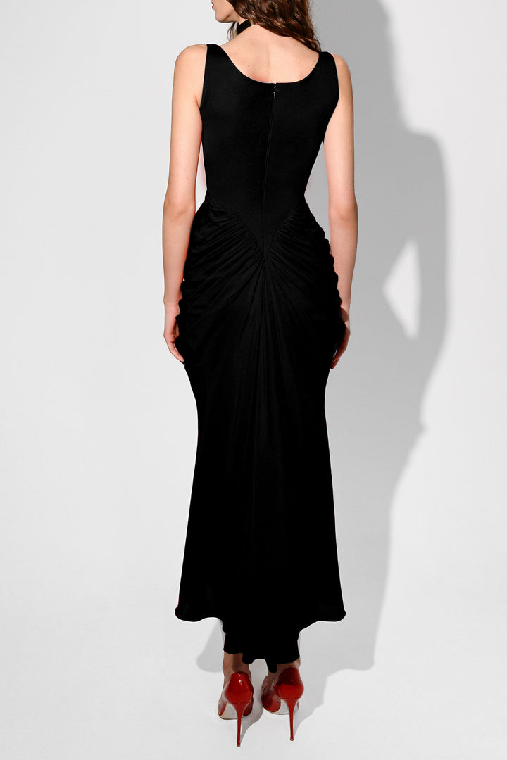 Kiara Ankle Length Dress In Black
