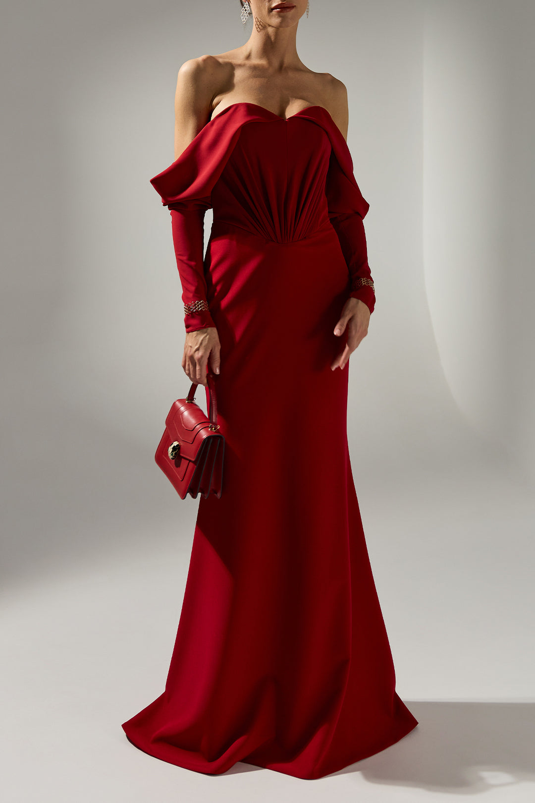 ruby red dress Nemesis Maxi L length skirt Novella Dress in Ruby Red
