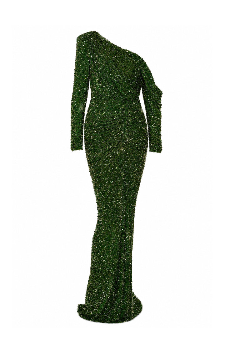 Zeina Dress In Pine-Green