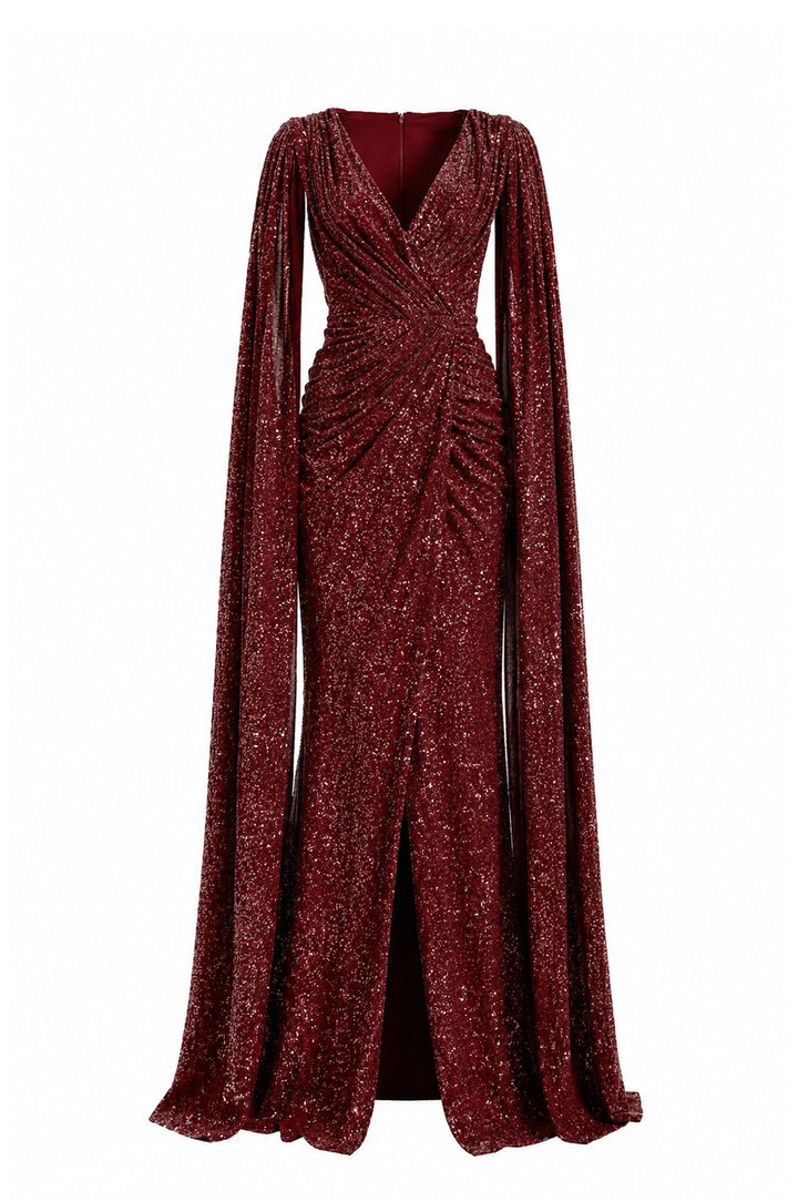 Evelyn Dress In Burgundy