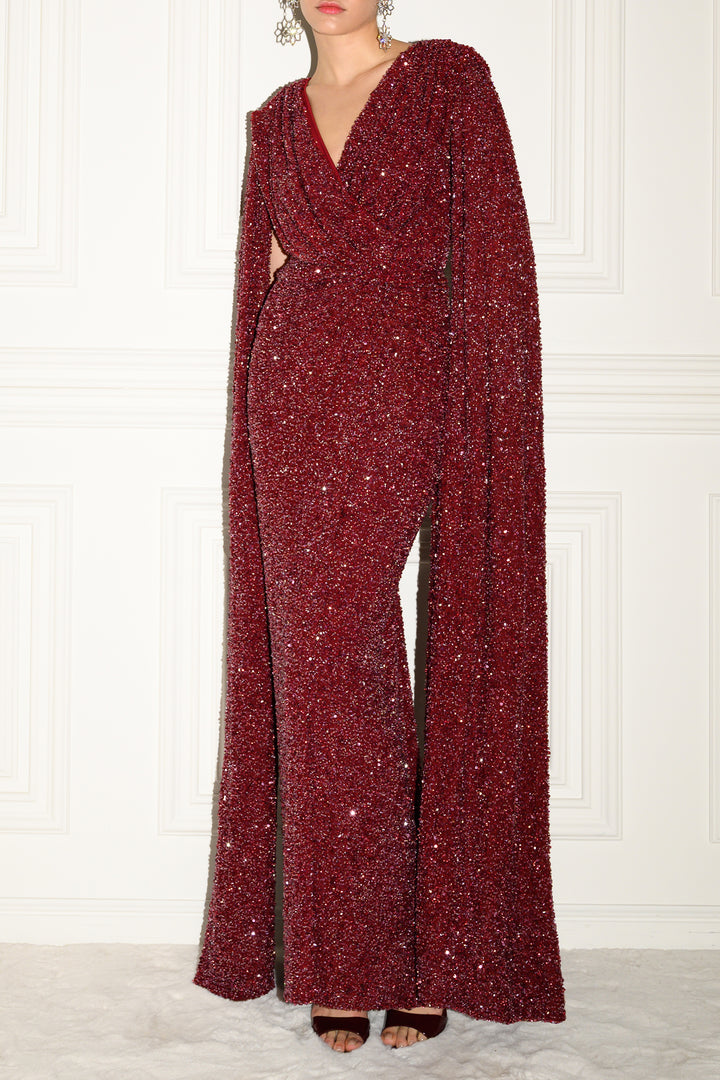 Evelyn Dress In Burgundy