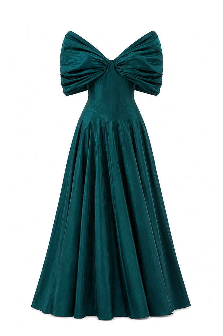Ava Gown In Forest-Green