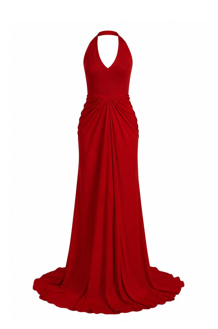 Blanca Long Dress In Carmine