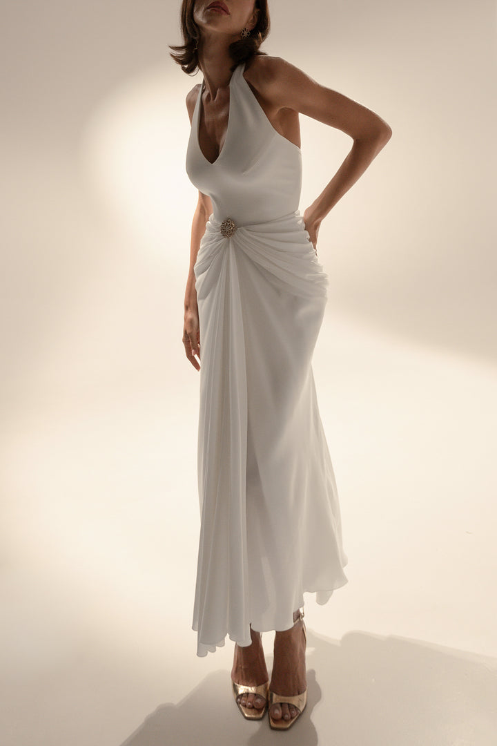 Blanca Midi Dress In Off-White
