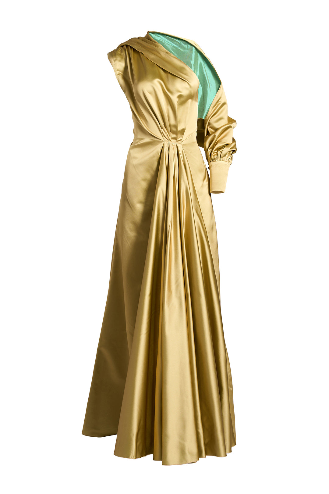 Amani Dress In Gold-Turquoise – Rhea Costa
