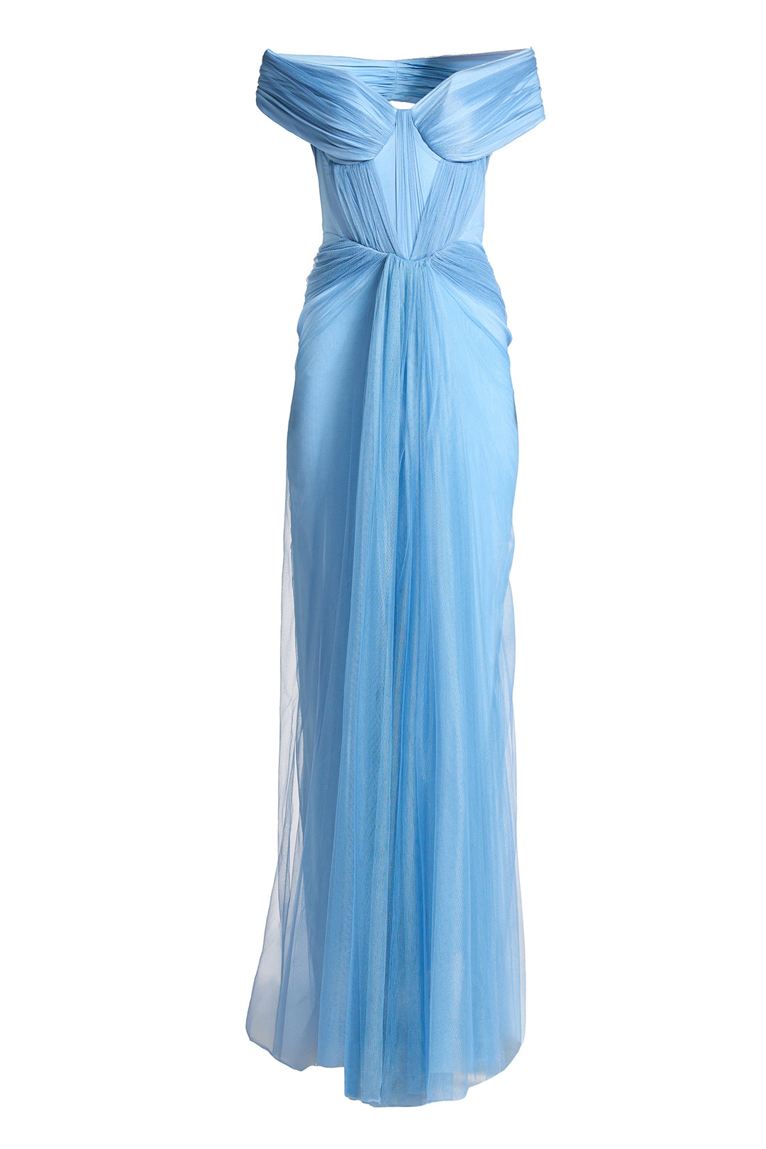 Dalila Tulle Dress In Dusk-Blue – Rhea Costa
