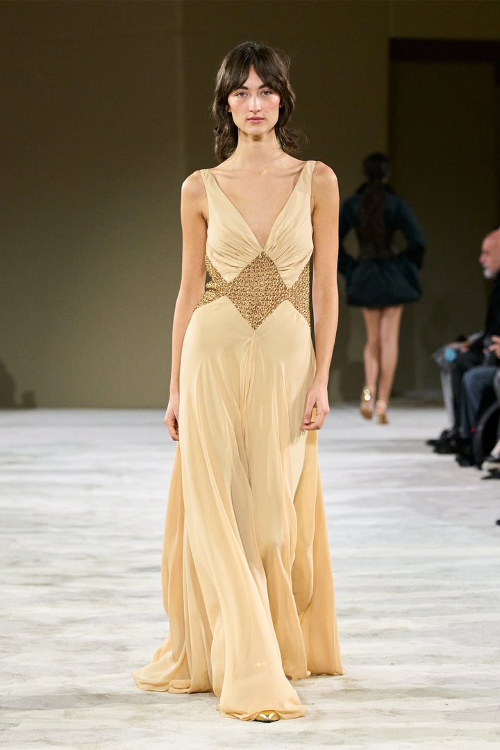 Caelia Silk and Crystal Dress