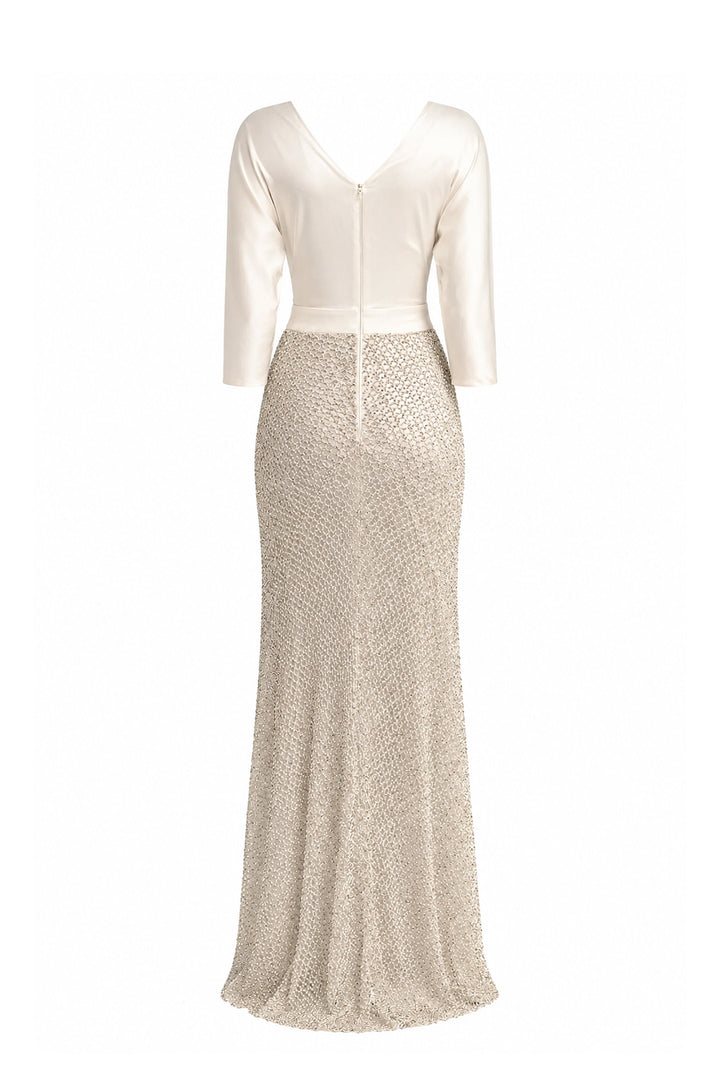 Vivienne Dress In White-Silver