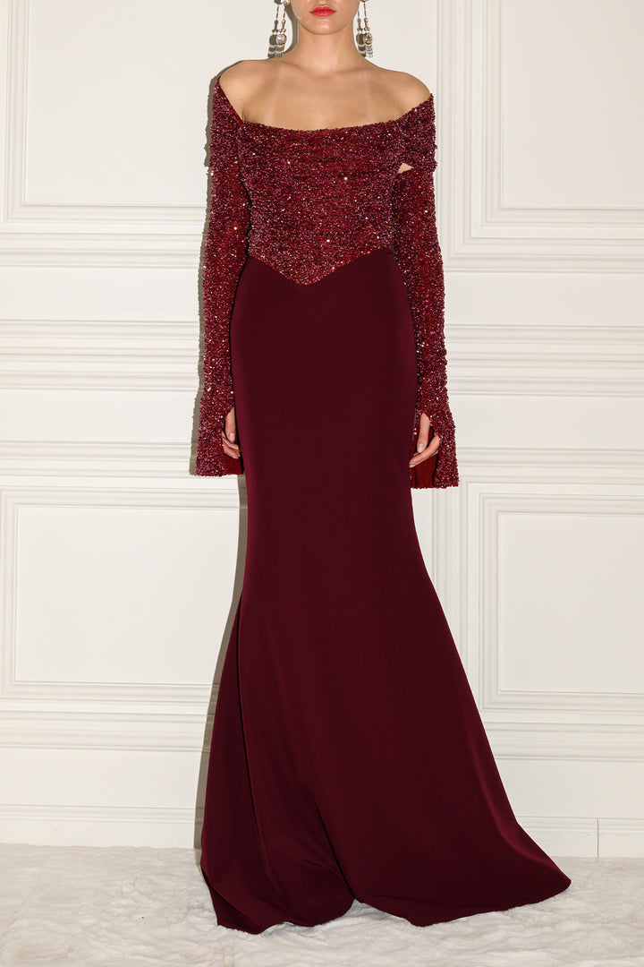 Lorene Dress In Burgundy
