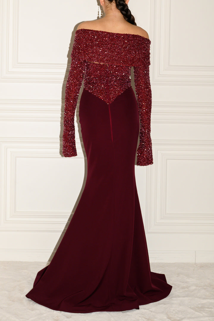Lorene Dress In Burgundy