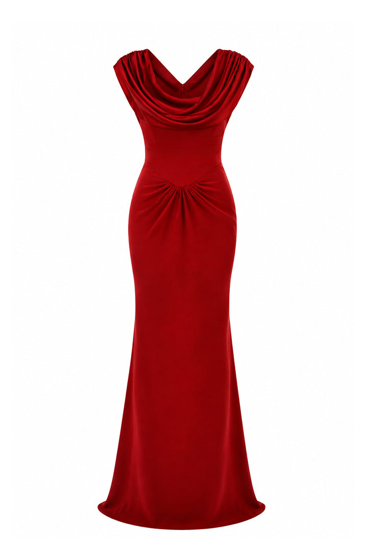 Eden Dress In Wine-Red