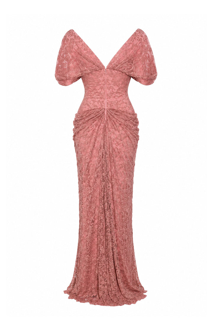 Layla Lace Dress In Rose-Gold