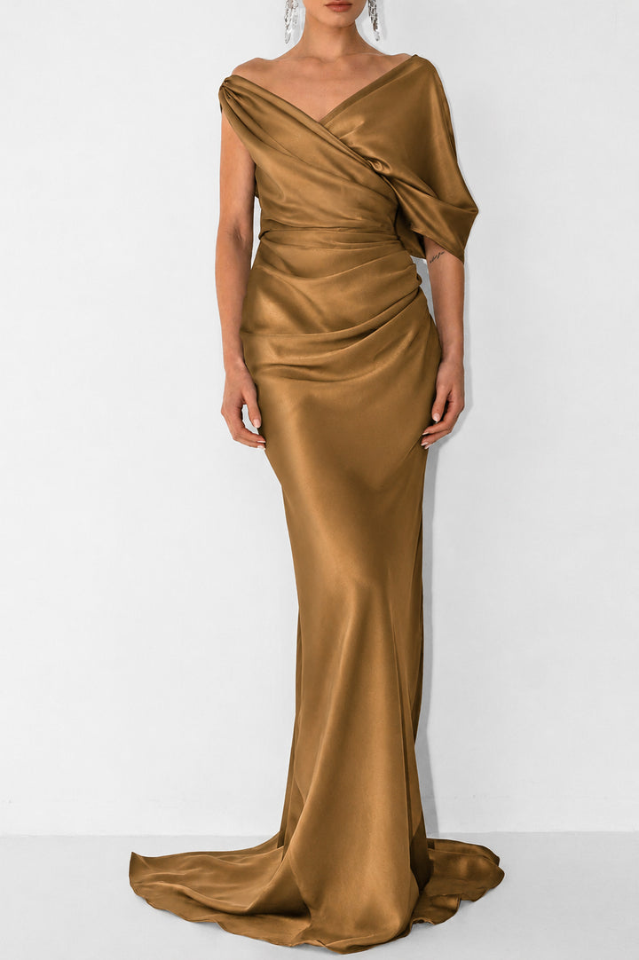Camille Long Dress In Bronze