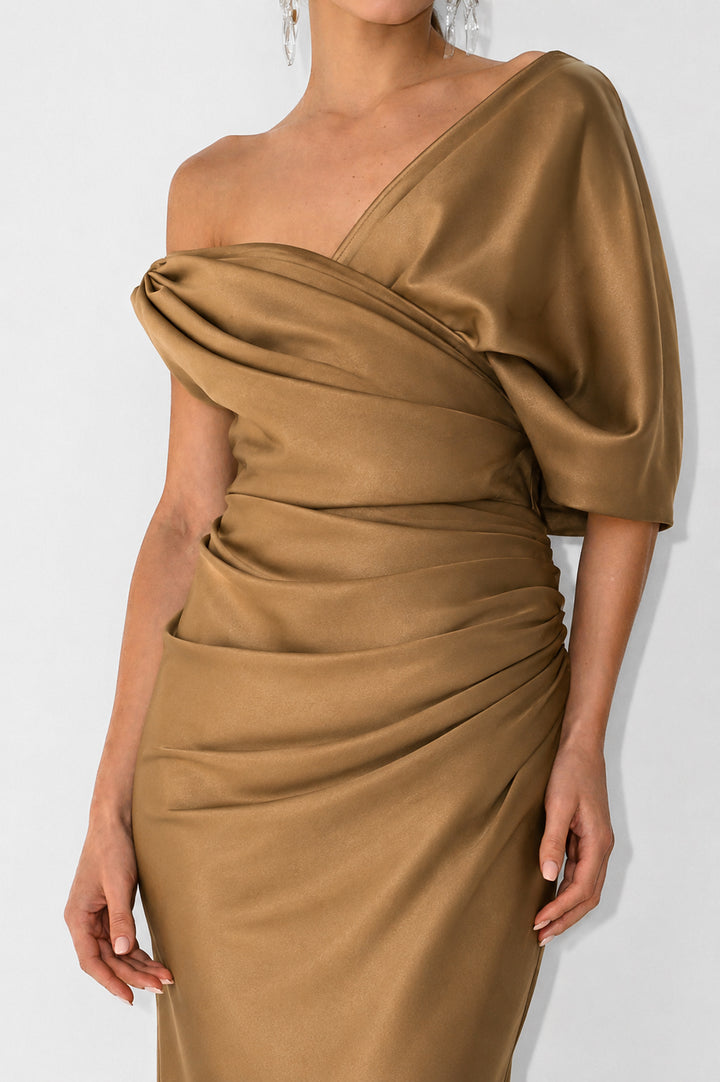 Camille Long Dress In Bronze
