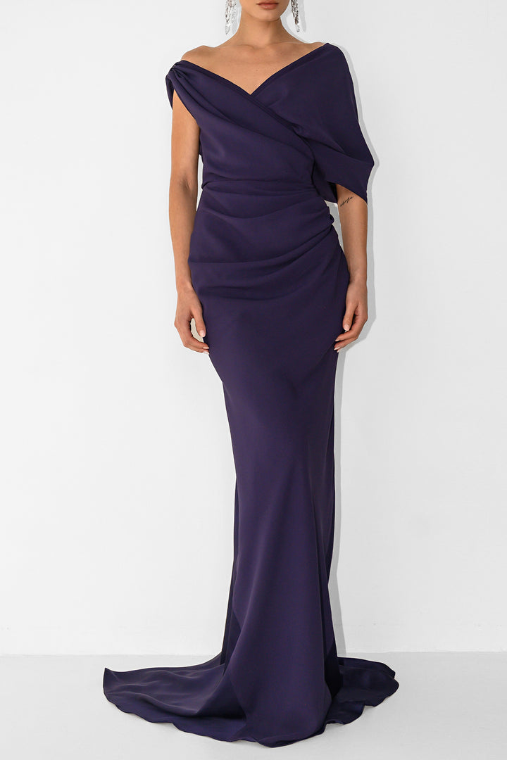 Camille Long Dress In Deep-Violet