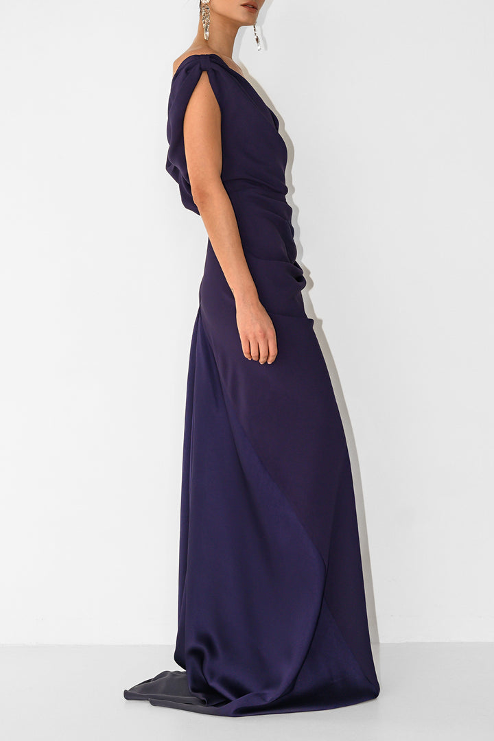 Camille Long Dress In Deep-Violet
