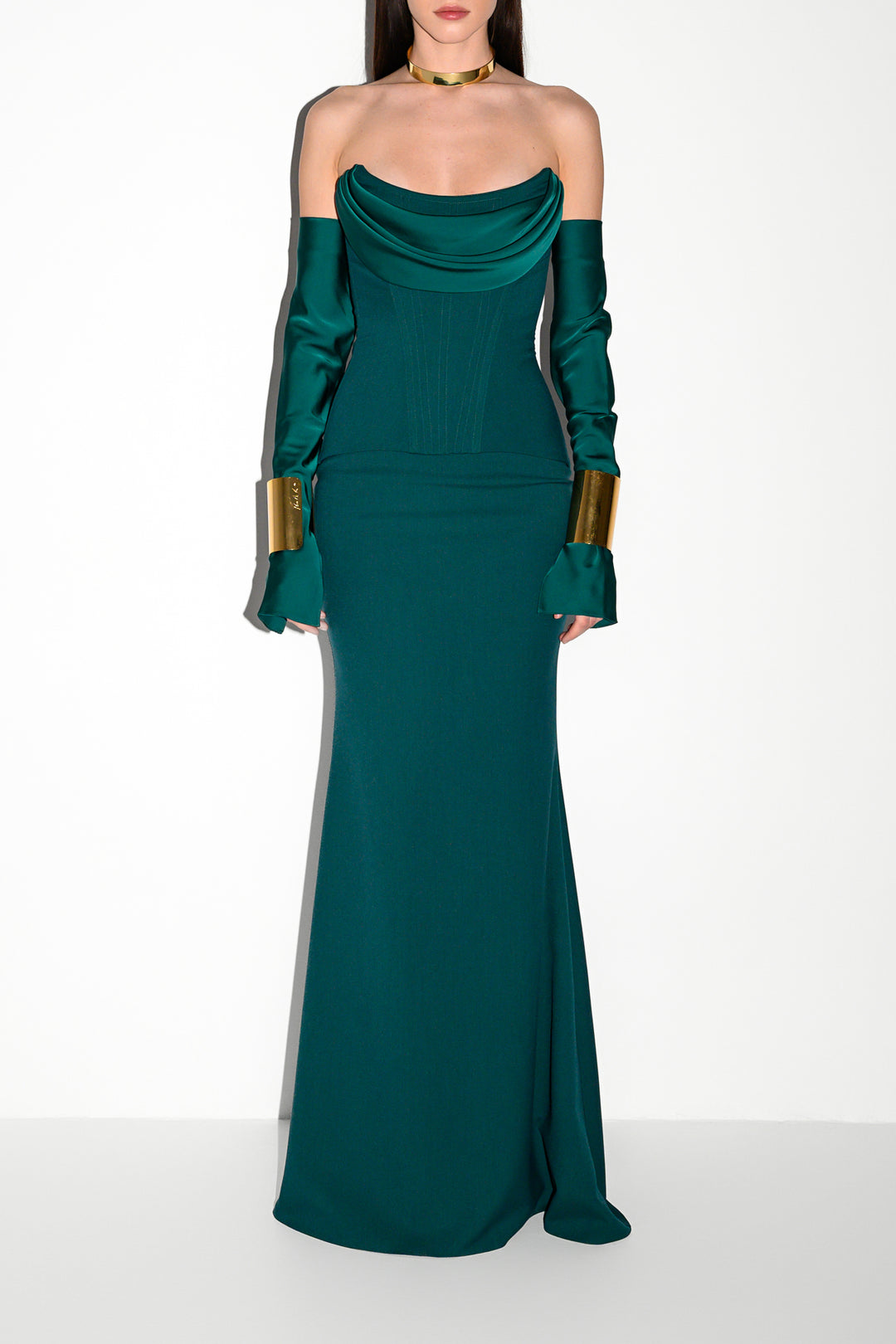 Raven Dress In Hunter-Green