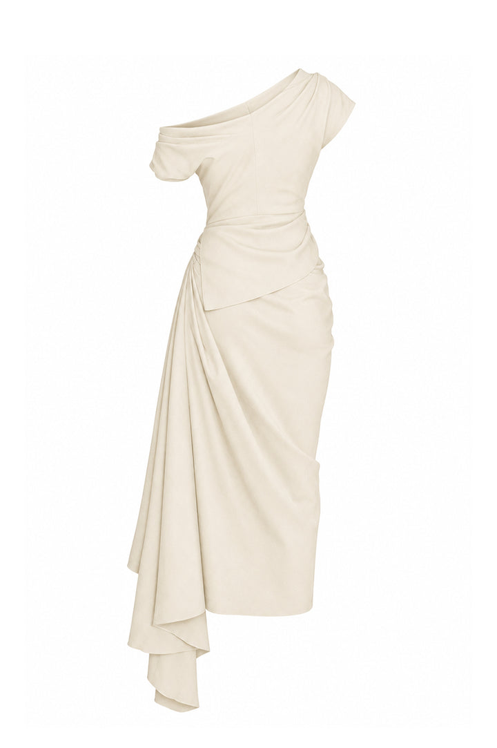 Hayla Midi Dress In Vanilla