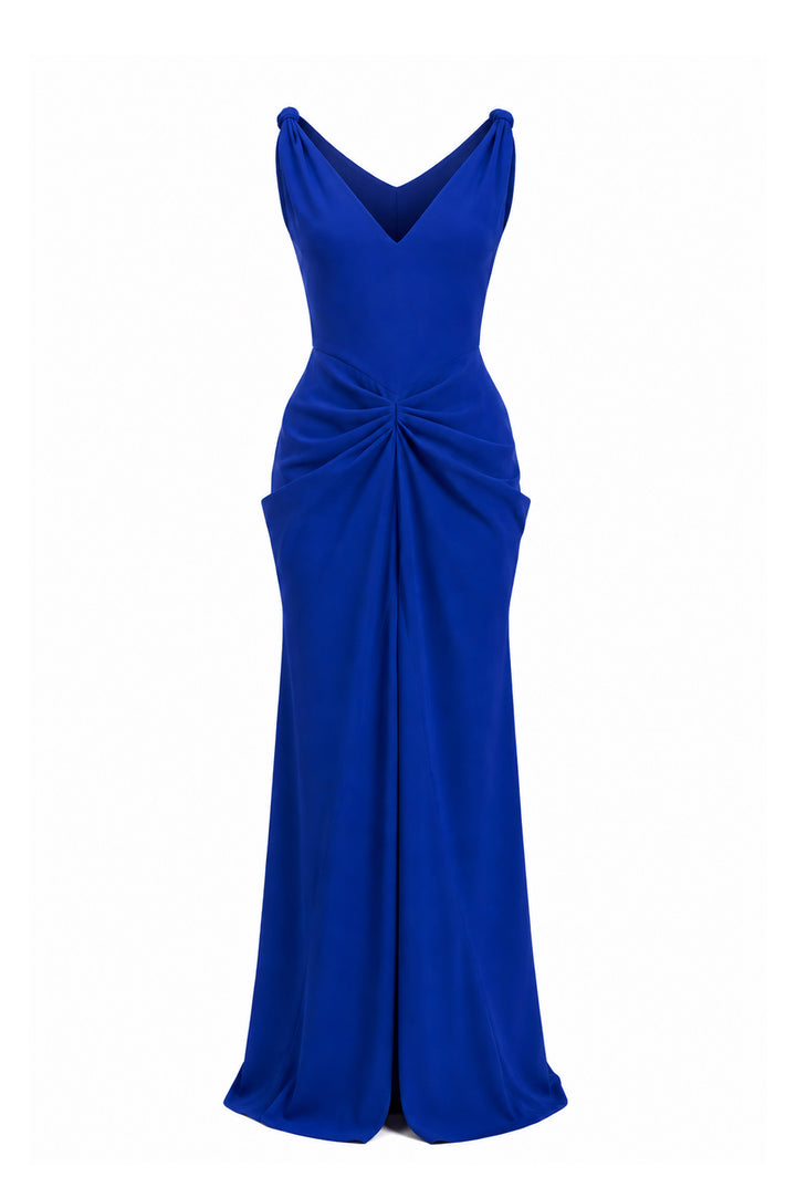 Valeria Long Dress In Royal-Blue