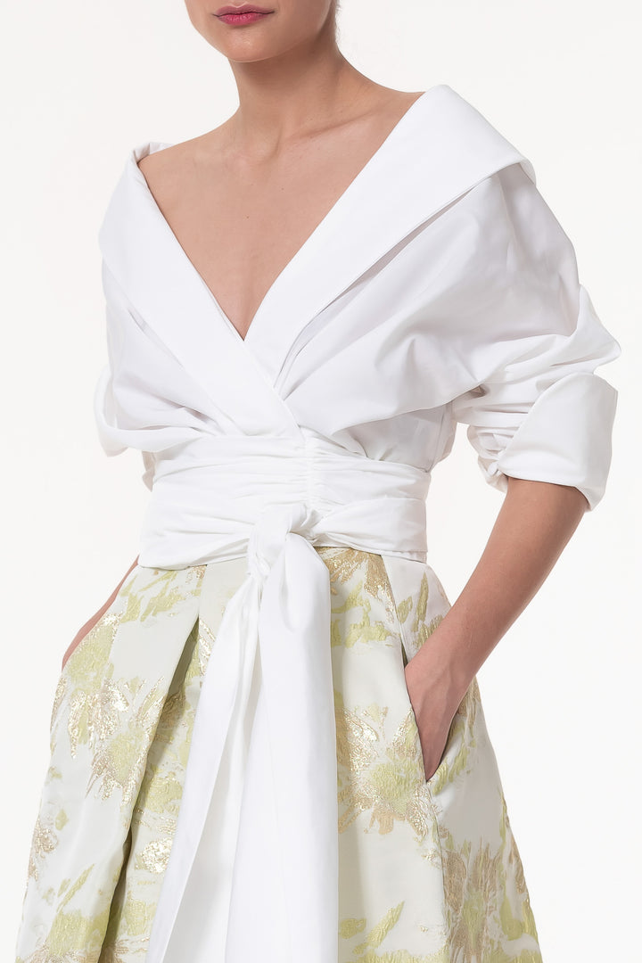 Angelina Taffeta Shirt In Ivory