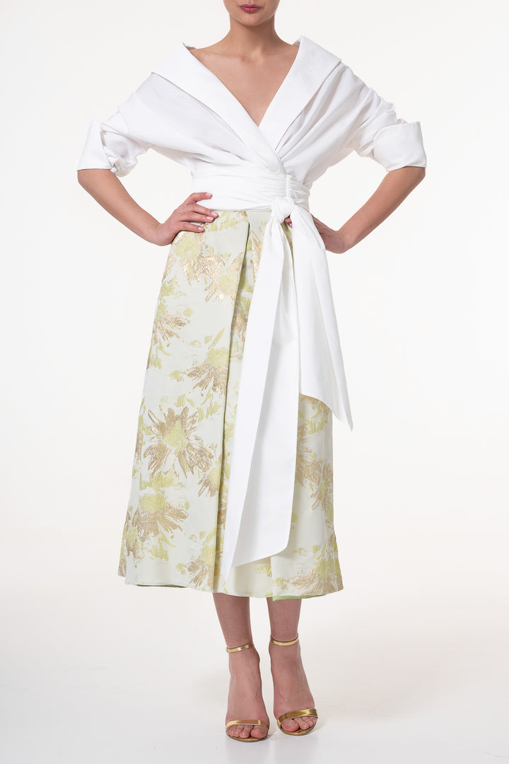 Angelina Taffeta Shirt In Ivory