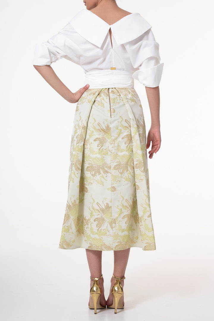Angelina Taffeta Shirt In Ivory