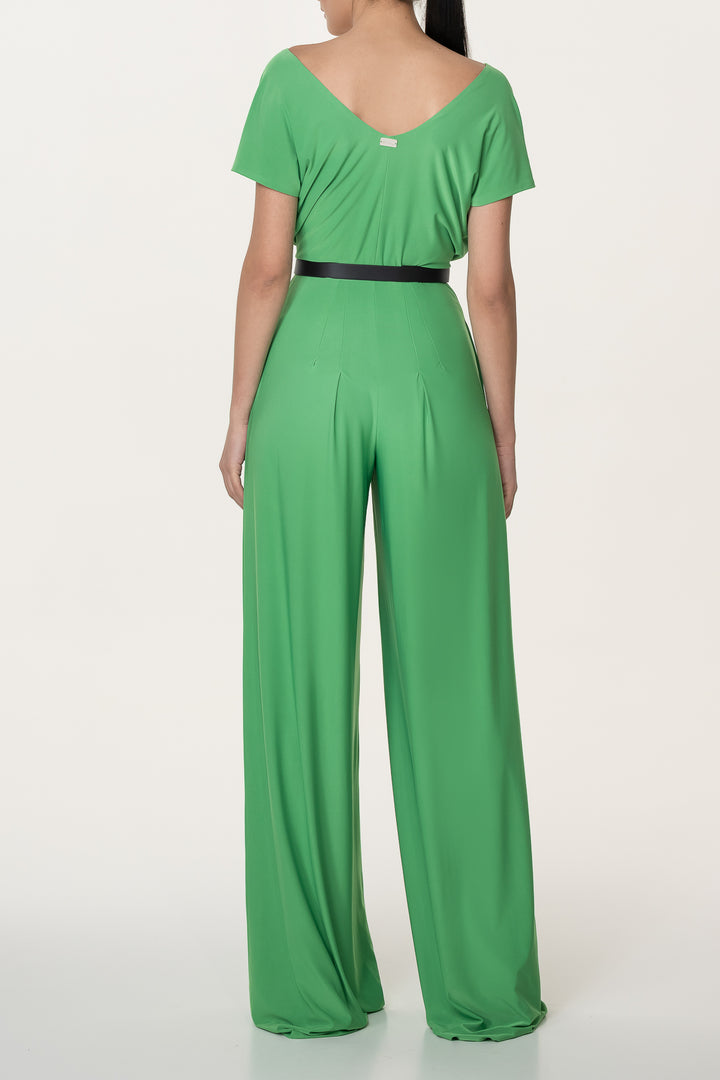 Joan Jersey Jumpsuit In Emerald