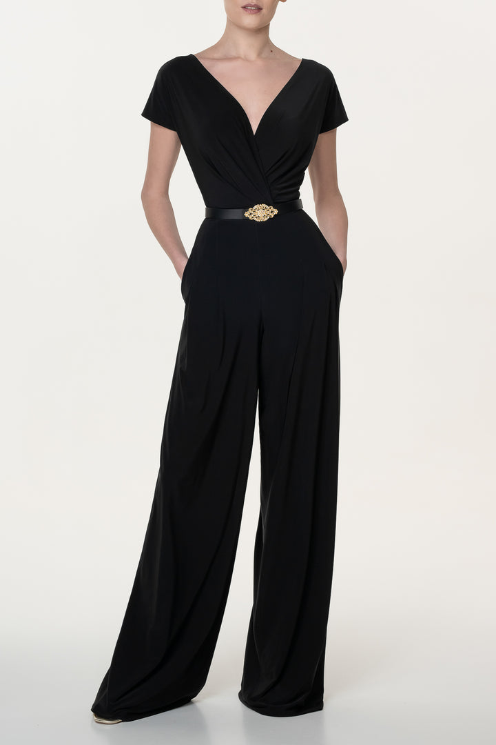 Joan Jersey Jumpsuit In Black