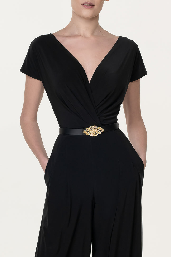 Joan Jersey Jumpsuit In Black