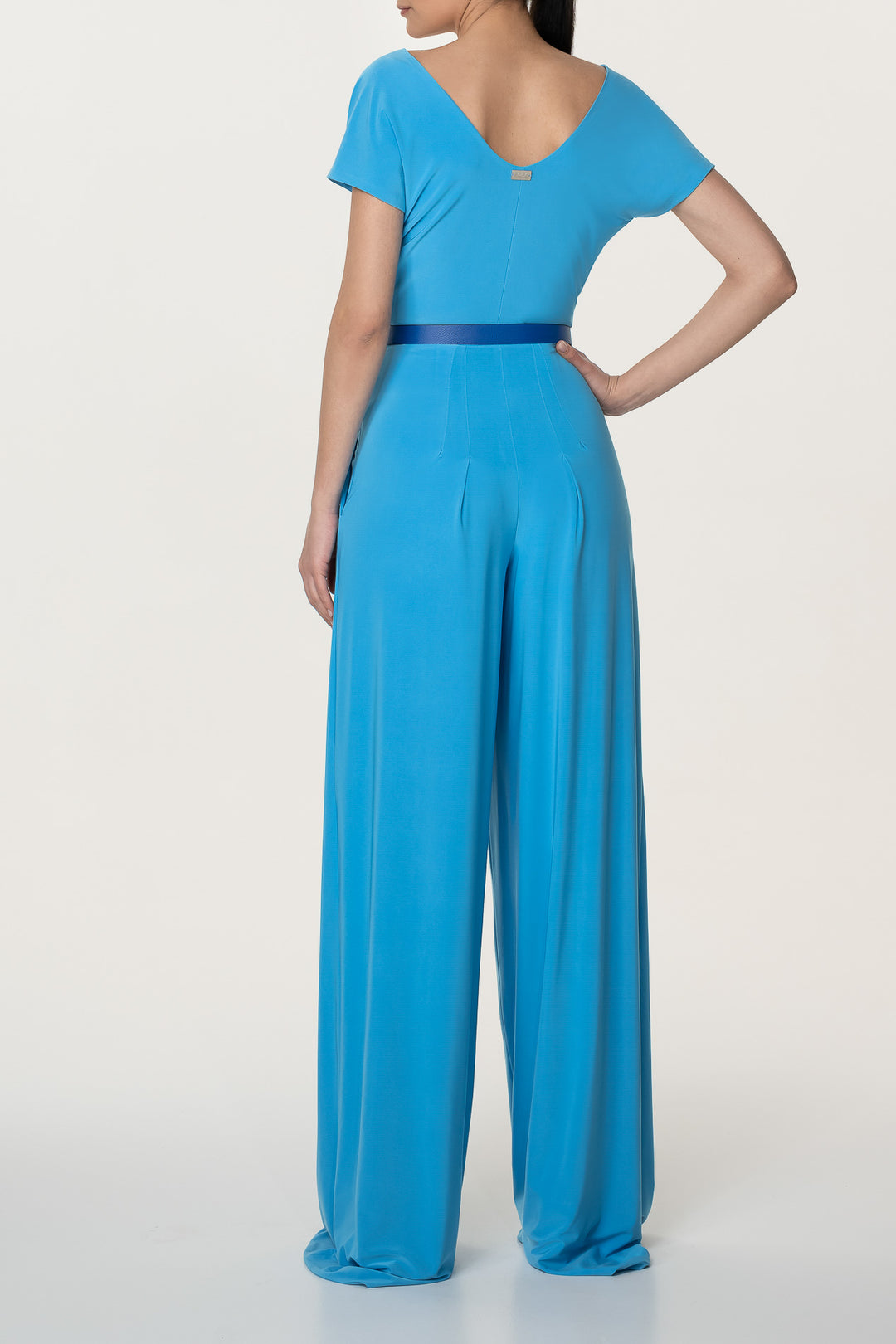 Joan Jersey Jumpsuit In Azure