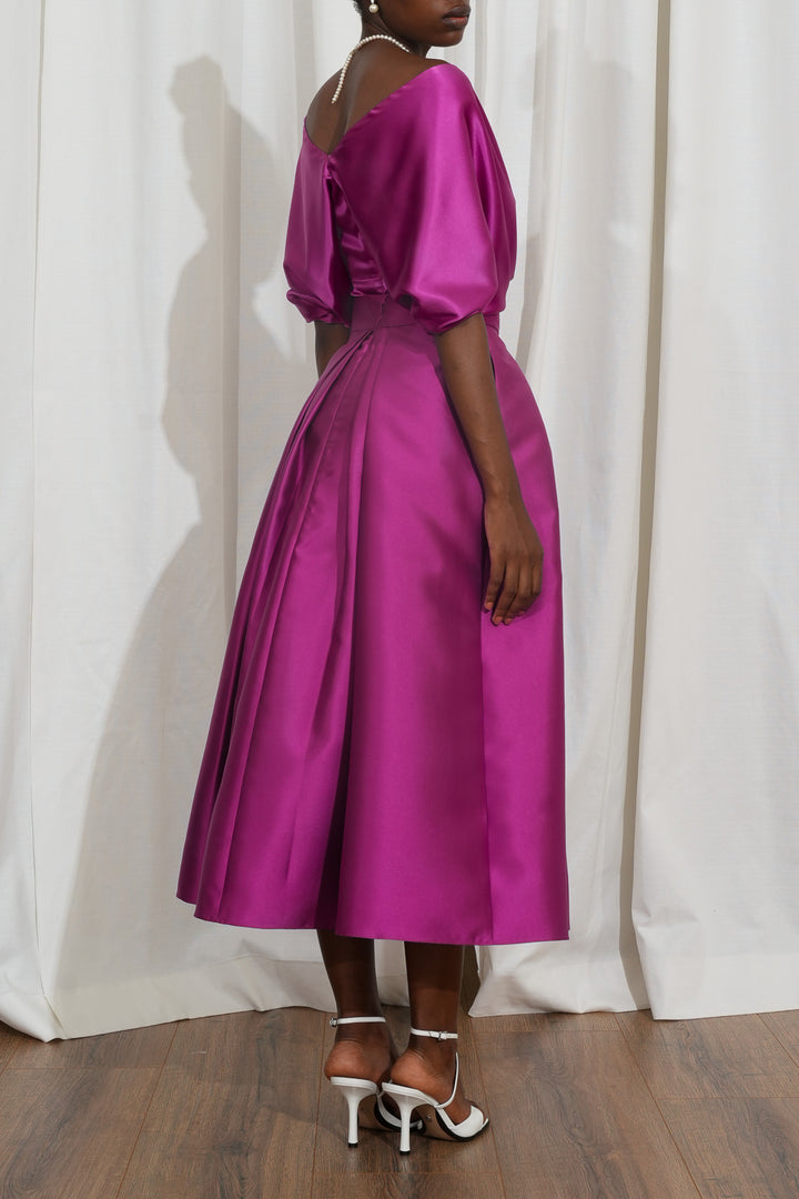 Jasmine Structured Mikado Skirt In Amethyst