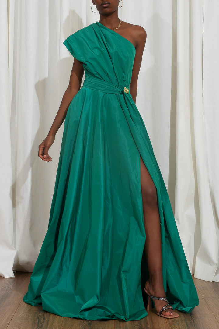 Leen Asymmetrical Taffeta Gown