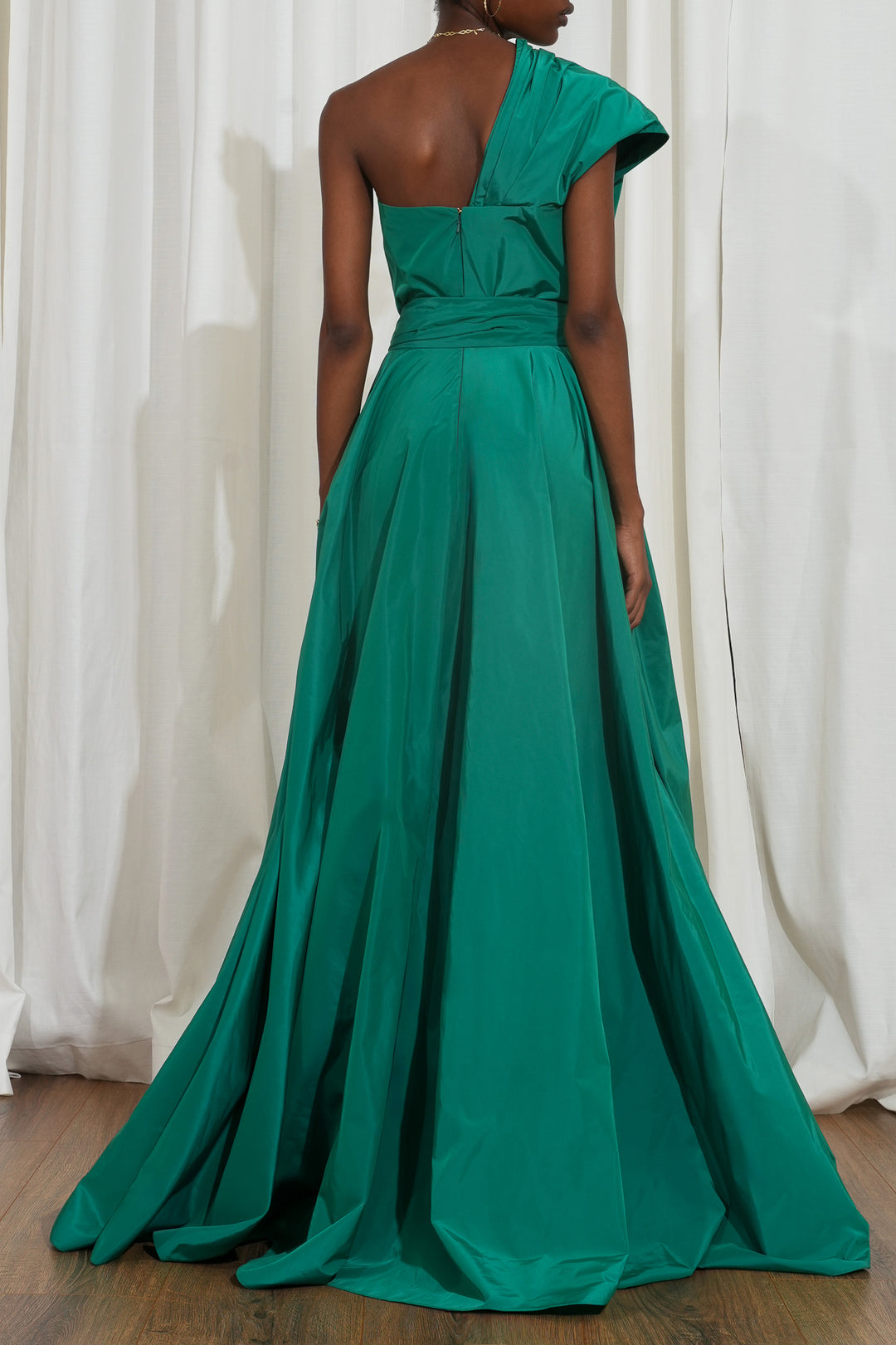 Leen Asymmetrical Taffeta Gown