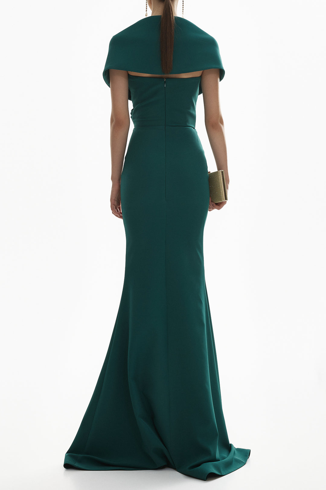 Kavya Crepe Gown In Petrol