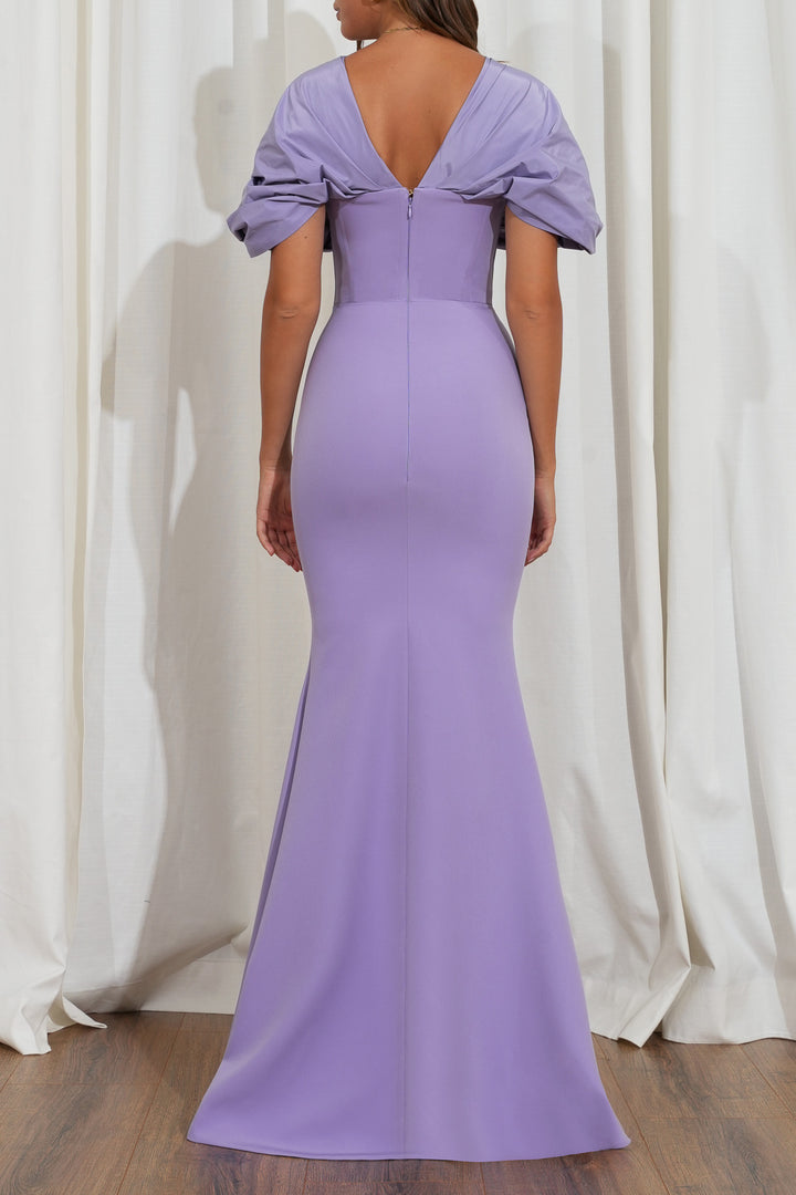 Dina Crepe Taffeta Dress In Iris-Purple
