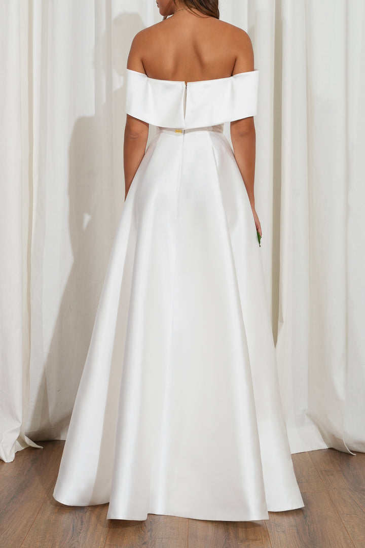 Ellie Mikado Gown In Off-White