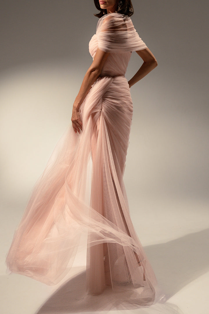 Gaia Tulle Dress In Soft-Pink
