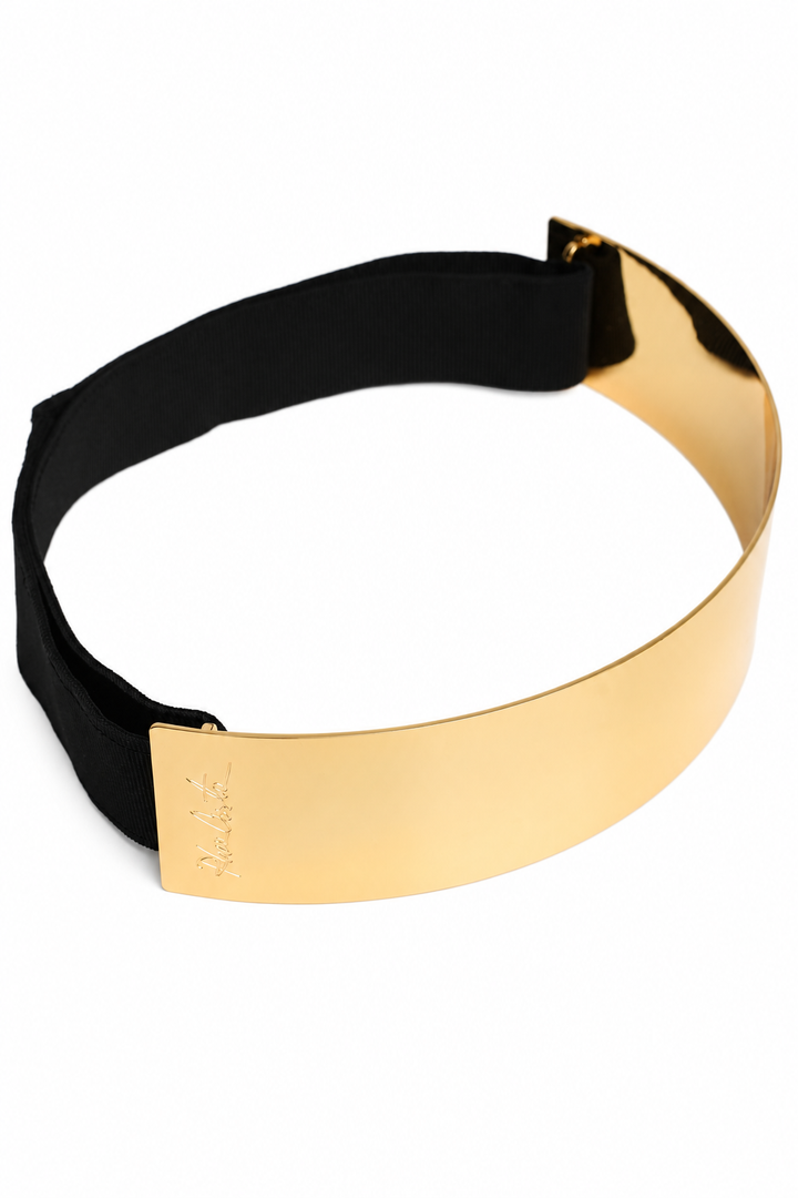 Xenis Front Metal Belt In Gold-Plated